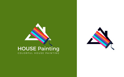 Plantilla de diseño de logotipo de casa de pintor