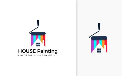 Plantilla de diseño de logotipo de pintura para el hogar