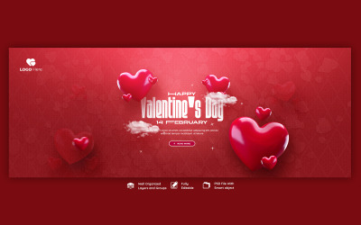 Szablon banera mediów społecznościowych Walentynki