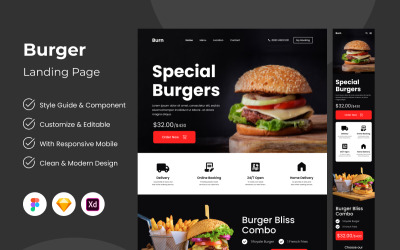 Burn - Página de inicio de hamburguesas
