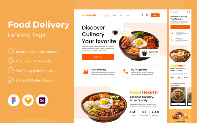 FoodHealth - Página de inicio de entrega de alimentos