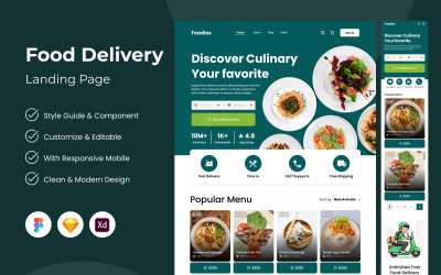 Foodies - Página de inicio de entrega de alimentos V2