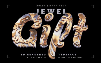 Jewel Gift — Fuente de mapa de bits en color