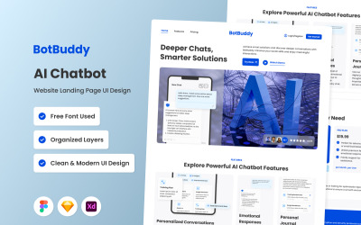 BotBuddy - AI 聊天机器人网站登陆页面