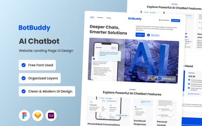 BotBuddy – цільова сторінка веб-сайту чат-бота AI