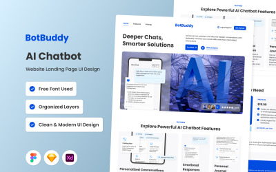 BotBuddy — strona docelowa witryny Chatbot AI