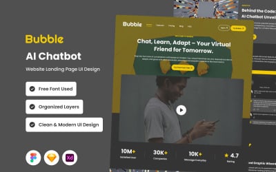 Bubble - AI Chatbot Web Sitesi Açılış Sayfası