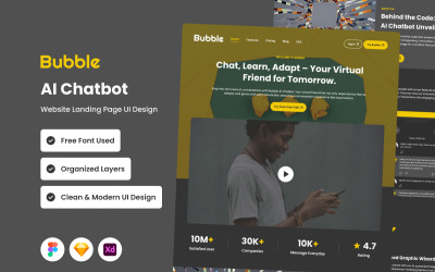 Bubble - Pagina di destinazione del sito Web di AI Chatbot