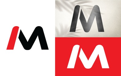 Conception de modèle de logo de lettre créative IM MI