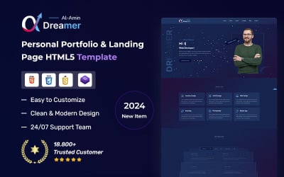 Dreamer - Modelo HTML5 de página inicial de portfólio pessoal