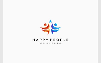 Happy People Success Colorful Logo