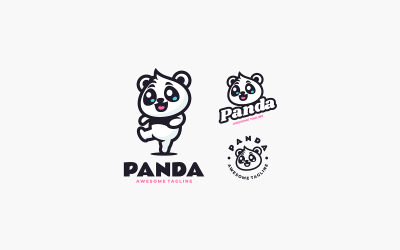 Logo del fumetto della mascotte del panda 1