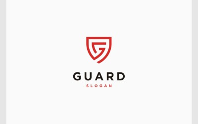 Logotipo de protección de seguridad del escudo de la letra G
