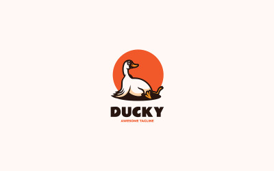Modello di logo mascotte semplice Ducky
