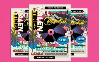 Plantilla de volante de celebración de fiesta del día de San Valentín