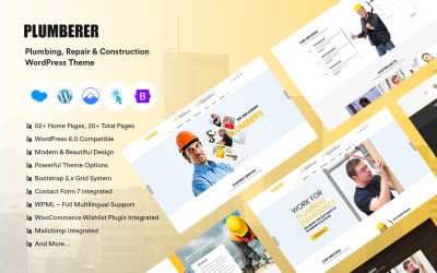 Plombier – Thème WordPress pour la plomberie, la réparation et la construction
