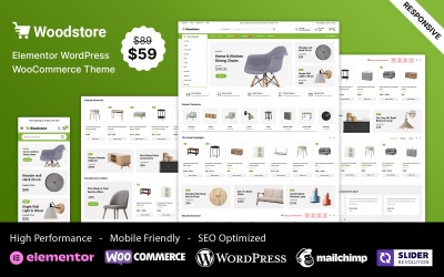 WoodStore - Tema WooCommerce Elementor da mega loja de móveis