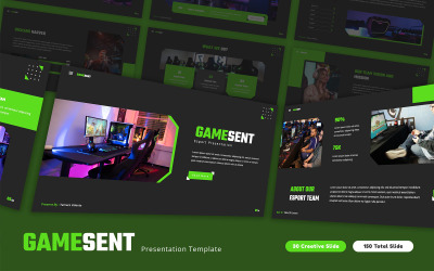 Gamesent - Шаблон слайдов Google по киберспорту