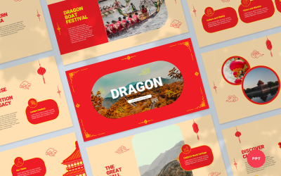 Draak - China PowerPoint-presentatiesjabloon