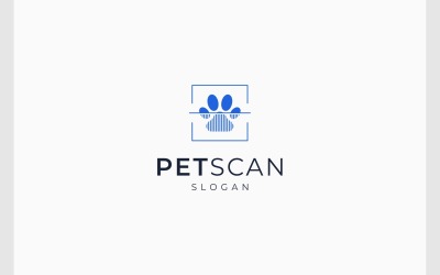 Haustierpfoten-Fußabdruck-Scan-Logo