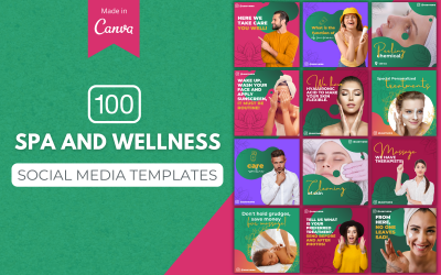 100 lázeňských a wellness šablon plátna pro sociální média