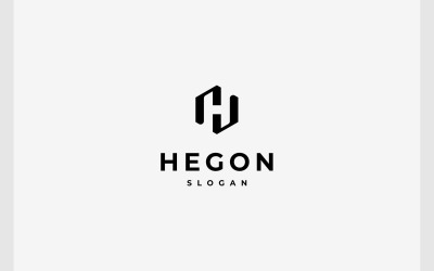 Letra H Hexágono Logotipo Simples