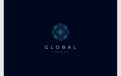 Logo Cercle Globe Sphère Demi Teinte