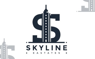 Marca de corretor de imóveis profissional com logotipo inicial S - Logotipo imobiliário