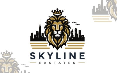 Modèle de logo immobilier inspiré du lion