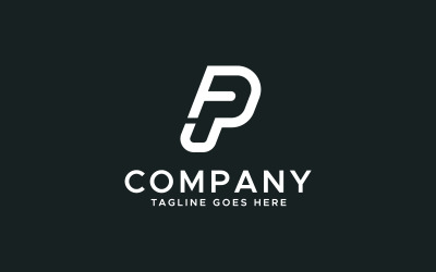 Modello di design minimale del logo della lettera FP