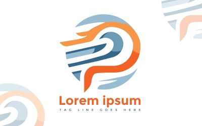 Strak en modern P Letter logo-ontwerp voor bedrijven