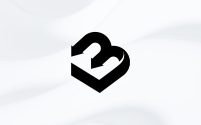 Szablon projektu logo strzałki litery LB