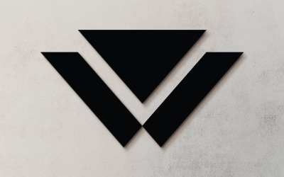 Design iniziale del modello del logo della lettera WV