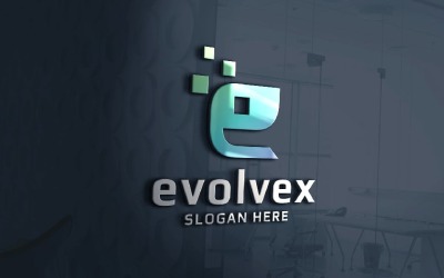 Evolvex літера E логотип Temp