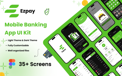 Ezpay - Figma-sjabloon voor app voor mobiel bankieren en financieren
