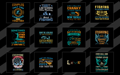 Набор дизайнов футболок для рыбалки