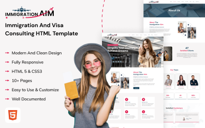 Objetivo de Imigração - Modelo HTML de Consultoria em Imigração e Visto