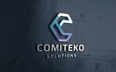 Шаблон логотипа Comiteko Letter C