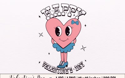 Y2k, Retro Happy Valentine&amp;#39;s Day, Pink Heart Valentine-sublimatie