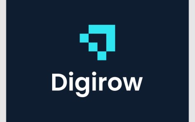 Cyfrowe logo startowe strzałki danych pikseli