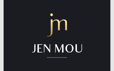 Harf JM Baş Harfleri Minimalist Lüks Logo