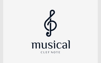 Klíč Note Treble Hudební Hudba Logo