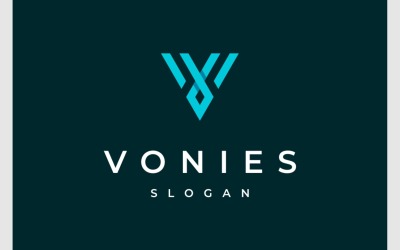 Letra V Logotipo Moderno Geométrico Inicial
