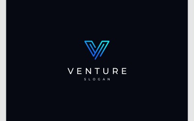Letter V Modern Technology Logo