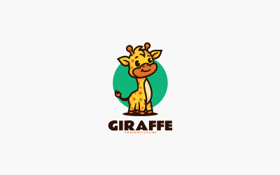 Logo de dessin animé de mascotte de girafe 1
