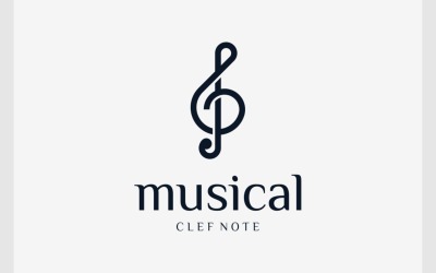 Logotipo da música musical clave nota aguda