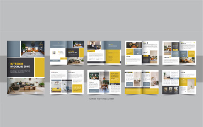 Brožura moderního interiéru, šablona návrhu brožury interiéru