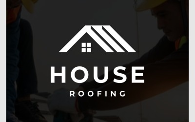 Huis dakbedekking eenvoudig Logo