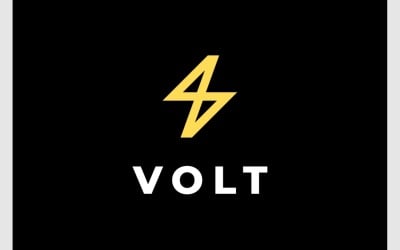 Logo Simple Électrique De Volt D&amp;#39;énergie De Puissance De Foudre