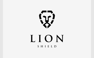 Logotipo de proteção do escudo do leão